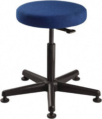 Bevco - 15" Wide x 15" Deep x 24 to 34" High, Reinforced Plastic Base, Adjustable Seat Stool - Fabric Seat, Blue - Apex Tool & Supply