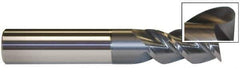 Accupro - 7/16", 3 Flute, Single End, Solid Carbide, 0.02" Corner Radius End Mill - 4" OAL, 40° Helix, Right Hand Flute, 2" LOC, Right Hand Cut - Apex Tool & Supply