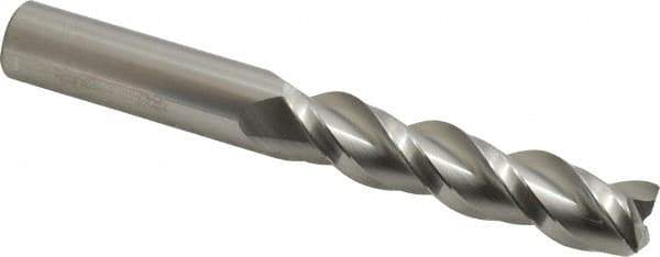 Accupro - 3/4", 3 Flute, Single End, Solid Carbide, 0.03" Corner Radius End Mill - 6" OAL, 40° Helix, Right Hand Flute, 3-1/4" LOC, Right Hand Cut - Apex Tool & Supply