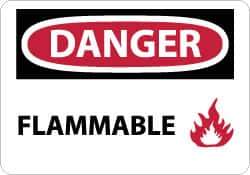 NMC - Danger - Flammable, Plastic Fire Sign - 14" Wide x 10" High - Apex Tool & Supply