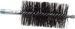 Schaefer Brush - 4-1/2" Brush Length, 2-1/2" Diam, Double Stem, Double Spiral Tube Brush - 7-1/2" Long, Tempered Steel Wire, 1/4" NPT Male Connection - Apex Tool & Supply
