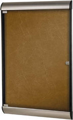 Ghent - 70-1/4" Wide x 36" High Enclosed Cork Bulletin Board - Natural Cork, Aluminum Frame - Apex Tool & Supply