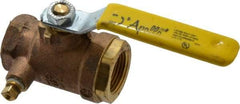 Conbraco - 3/4" Pipe, Bronze, Straight with Side Tap, Gas Ball Valve - 250 psi WOG Rating, Lever Handle, FNPT x FNPT End Connections, 2 Piece - Apex Tool & Supply