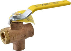 Apollo - 3/8" Pipe, Full Port, Bronze Standard Ball Valve - 2 Piece, Inline - One Way Flow, FNPT x FNPT Ends, Lever Handle, 125 WOG - Apex Tool & Supply