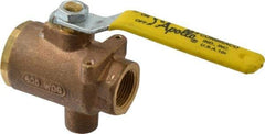 Apollo - 3/4" Pipe, Full Port, Bronze Standard Ball Valve - 2 Piece, Inline - One Way Flow, FNPT x FNPT Ends, Lever Handle, 125 WOG - Apex Tool & Supply