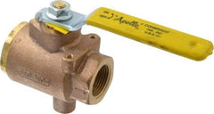 Apollo - 1" Pipe, Full Port, Bronze Standard Ball Valve - 2 Piece, Inline - One Way Flow, FNPT x FNPT Ends, Lever Handle, 125 WOG - Apex Tool & Supply