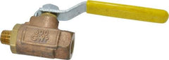 Apollo - 1/4" Pipe, Standard Port, Bronze Standard Ball Valve - 2 Piece, Inline - One Way Flow, MNPT x FNPT Ends, Lever Handle, 600 WOG, 150 WSP - Apex Tool & Supply
