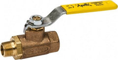 Apollo - 3/8" Pipe, Standard Port, Bronze Standard Ball Valve - 2 Piece, Inline - One Way Flow, MNPT x FNPT Ends, Lever Handle, 600 WOG, 150 WSP - Apex Tool & Supply