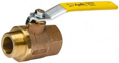 Apollo - 1-1/2" Pipe, Standard Port, Bronze Standard Ball Valve - 2 Piece, Inline - One Way Flow, MNPT x FNPT Ends, Lever Handle, 600 WOG, 150 WSP - Apex Tool & Supply