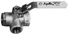 Apollo - 3-1/8" Pipe, Full Port, Brass UL Listed Ball Valve - Inline - Two Way Flow, Tube O.D. x Tube O.D. Ends, Cap Handle, 500 WOG - Apex Tool & Supply