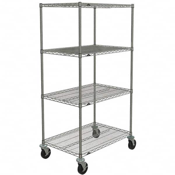Metro - 600 Lb Capacity 4 Shelf Mobile Wire Shelving Unit - Add-On Unit - Apex Tool & Supply