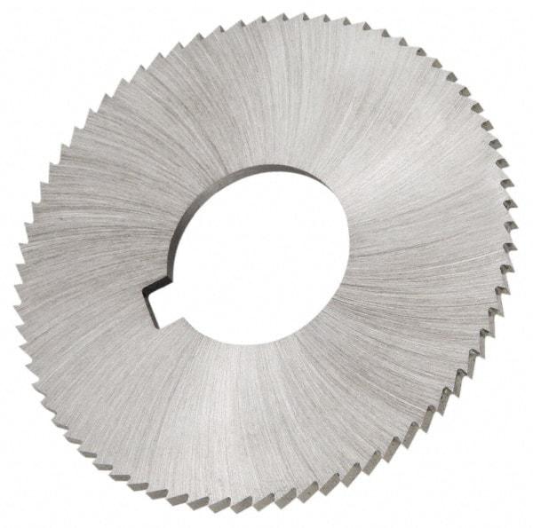 Made in USA - 2-3/4" Diam x 0.025" Blade Thickness x 1" Arbor Hole Diam, 72 Tooth Slitting and Slotting Saw - Arbor Connection, Right Hand, Uncoated, High Speed Steel, Concave Ground, Contains Keyway - Apex Tool & Supply