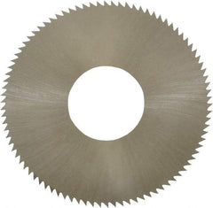 Made in USA - 1-3/4" Diam x 0.012" Blade Thickness x 5/8" Arbor Hole Diam, 90 Tooth Slitting and Slotting Saw - Arbor Connection, Right Hand, Uncoated, High Speed Steel, Concave Ground, Contains Keyway - Apex Tool & Supply
