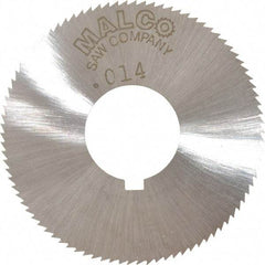 Made in USA - 1-3/4" Diam x 0.014" Blade Thickness x 5/8" Arbor Hole Diam, 90 Tooth Slitting and Slotting Saw - Arbor Connection, Right Hand, Uncoated, High Speed Steel, Concave Ground, Contains Keyway - Apex Tool & Supply