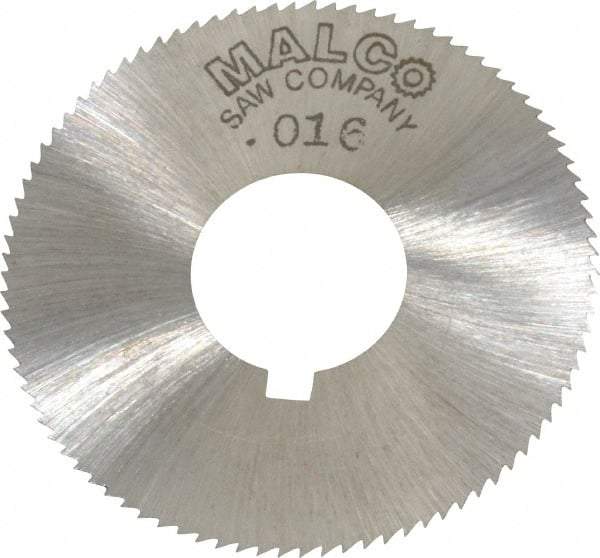 Made in USA - 1-3/4" Diam x 0.016" Blade Thickness x 5/8" Arbor Hole Diam, 90 Tooth Slitting and Slotting Saw - Arbor Connection, Right Hand, Uncoated, High Speed Steel, Concave Ground, Contains Keyway - Apex Tool & Supply