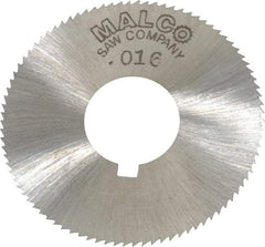 Made in USA - 1-3/4" Diam x 0.016" Blade Thickness x 5/8" Arbor Hole Diam, 90 Tooth Slitting and Slotting Saw - Arbor Connection, Right Hand, Uncoated, High Speed Steel, Concave Ground, Contains Keyway - Apex Tool & Supply