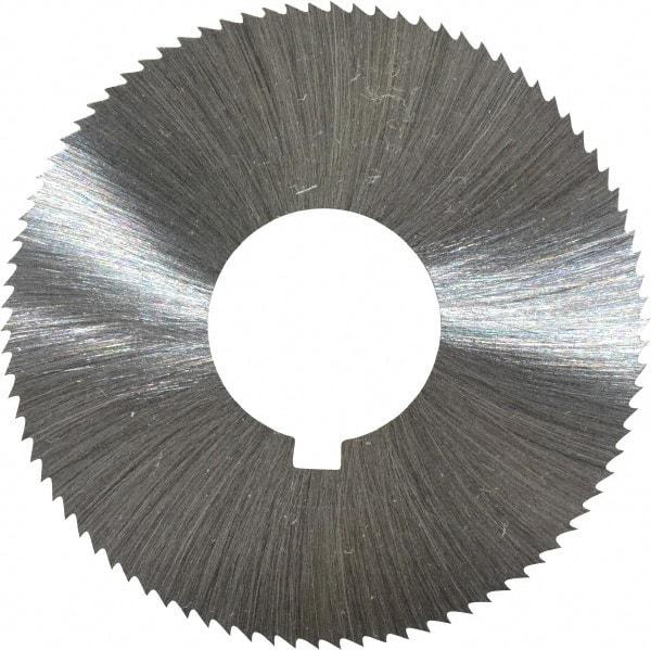 Made in USA - 1-3/4" Diam x 0.023" Blade Thickness x 5/8" Arbor Hole Diam, 90 Tooth Slitting and Slotting Saw - Arbor Connection, Right Hand, Uncoated, High Speed Steel, Concave Ground, Contains Keyway - Apex Tool & Supply