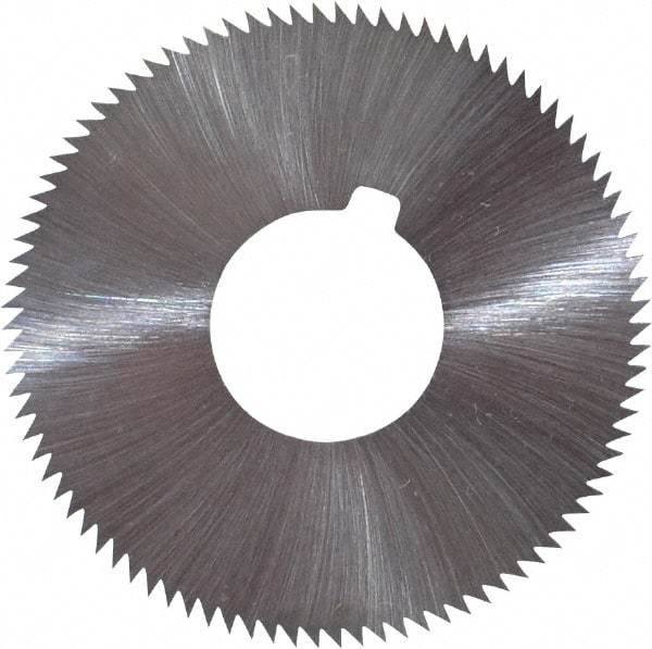 Made in USA - 1-3/4" Diam x 0.032" Blade Thickness x 5/8" Arbor Hole Diam, 90 Tooth Slitting and Slotting Saw - Arbor Connection, Right Hand, Uncoated, High Speed Steel, Concave Ground, Contains Keyway - Apex Tool & Supply