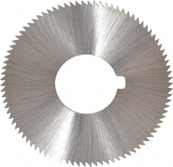 Made in USA - 1-3/4" Diam x 0.036" Blade Thickness x 5/8" Arbor Hole Diam, 90 Tooth Slitting and Slotting Saw - Arbor Connection, Right Hand, Uncoated, High Speed Steel, Concave Ground, Contains Keyway - Apex Tool & Supply