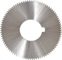 Made in USA - 1-3/4" Diam x 0.036" Blade Thickness x 5/8" Arbor Hole Diam, 90 Tooth Slitting and Slotting Saw - Arbor Connection, Right Hand, Uncoated, High Speed Steel, Concave Ground, Contains Keyway - Apex Tool & Supply
