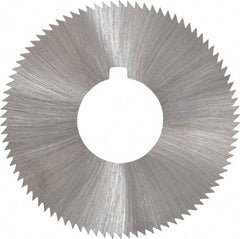 Made in USA - 1-3/4" Diam x 0.04" Blade Thickness x 5/8" Arbor Hole Diam, 90 Tooth Slitting and Slotting Saw - Arbor Connection, Right Hand, Uncoated, High Speed Steel, Concave Ground, Contains Keyway - Apex Tool & Supply