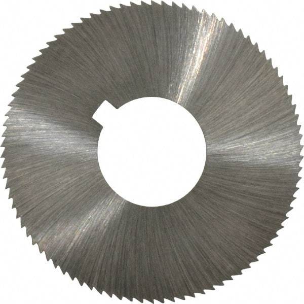 Made in USA - 1-3/4" Diam x 0.045" Blade Thickness x 5/8" Arbor Hole Diam, 90 Tooth Slitting and Slotting Saw - Arbor Connection, Right Hand, Uncoated, High Speed Steel, Concave Ground, Contains Keyway - Apex Tool & Supply