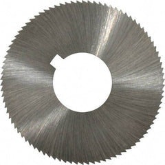 Made in USA - 1-3/4" Diam x 0.045" Blade Thickness x 5/8" Arbor Hole Diam, 90 Tooth Slitting and Slotting Saw - Arbor Connection, Right Hand, Uncoated, High Speed Steel, Concave Ground, Contains Keyway - Apex Tool & Supply