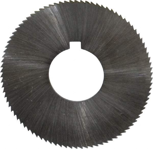 Made in USA - 1-3/4" Diam x 0.051" Blade Thickness x 5/8" Arbor Hole Diam, 90 Tooth Slitting and Slotting Saw - Arbor Connection, Right Hand, Uncoated, High Speed Steel, Concave Ground, Contains Keyway - Apex Tool & Supply