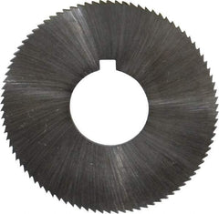 Made in USA - 1-3/4" Diam x 0.051" Blade Thickness x 5/8" Arbor Hole Diam, 90 Tooth Slitting and Slotting Saw - Arbor Connection, Right Hand, Uncoated, High Speed Steel, Concave Ground, Contains Keyway - Apex Tool & Supply