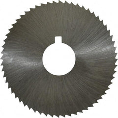 Made in USA - 2-1/4" Diam x 0.008" Blade Thickness x 5/8" Arbor Hole Diam, 60 Tooth Slitting and Slotting Saw - Arbor Connection, Right Hand, Uncoated, High Speed Steel, Concave Ground, Contains Keyway - Apex Tool & Supply