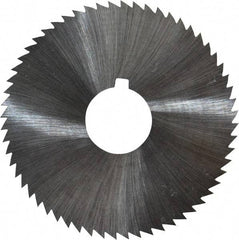 Made in USA - 2-1/4" Diam x 0.012" Blade Thickness x 5/8" Arbor Hole Diam, 60 Tooth Slitting and Slotting Saw - Arbor Connection, Right Hand, Uncoated, High Speed Steel, Concave Ground, Contains Keyway - Apex Tool & Supply