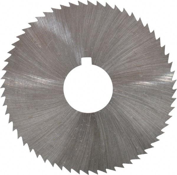 Made in USA - 2-1/4" Diam x 0.016" Blade Thickness x 5/8" Arbor Hole Diam, 60 Tooth Slitting and Slotting Saw - Arbor Connection, Right Hand, Uncoated, High Speed Steel, Concave Ground, Contains Keyway - Apex Tool & Supply
