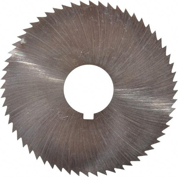 Made in USA - 2-1/4" Diam x 0.018" Blade Thickness x 5/8" Arbor Hole Diam, 60 Tooth Slitting and Slotting Saw - Arbor Connection, Right Hand, Uncoated, High Speed Steel, Concave Ground, Contains Keyway - Apex Tool & Supply