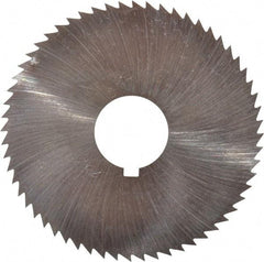 Made in USA - 2-1/4" Diam x 0.018" Blade Thickness x 5/8" Arbor Hole Diam, 60 Tooth Slitting and Slotting Saw - Arbor Connection, Right Hand, Uncoated, High Speed Steel, Concave Ground, Contains Keyway - Apex Tool & Supply
