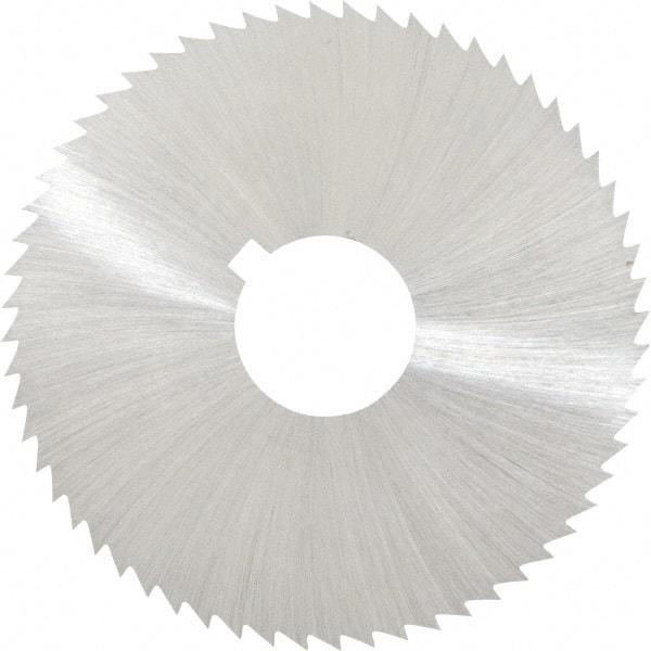 Made in USA - 2-1/4" Diam x 0.02" Blade Thickness x 5/8" Arbor Hole Diam, 60 Tooth Slitting and Slotting Saw - Arbor Connection, Right Hand, Uncoated, High Speed Steel, Concave Ground, Contains Keyway - Apex Tool & Supply