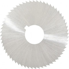 Made in USA - 2-1/4" Diam x 0.02" Blade Thickness x 5/8" Arbor Hole Diam, 60 Tooth Slitting and Slotting Saw - Arbor Connection, Right Hand, Uncoated, High Speed Steel, Concave Ground, Contains Keyway - Apex Tool & Supply