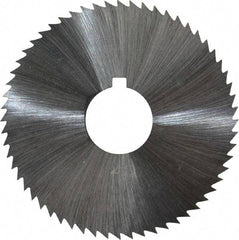 Made in USA - 2-1/4" Diam x 0.023" Blade Thickness x 5/8" Arbor Hole Diam, 60 Tooth Slitting and Slotting Saw - Arbor Connection, Right Hand, Uncoated, High Speed Steel, Concave Ground, Contains Keyway - Apex Tool & Supply