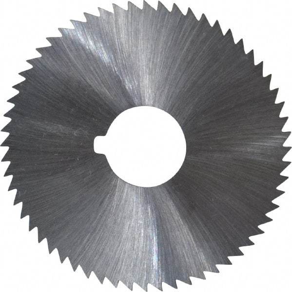 Made in USA - 2-1/4" Diam x 0.025" Blade Thickness x 5/8" Arbor Hole Diam, 60 Tooth Slitting and Slotting Saw - Arbor Connection, Right Hand, Uncoated, High Speed Steel, Concave Ground, Contains Keyway - Apex Tool & Supply