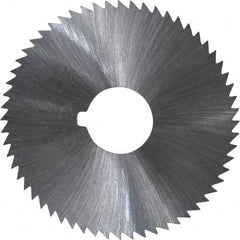 Made in USA - 2-1/4" Diam x 0.025" Blade Thickness x 5/8" Arbor Hole Diam, 60 Tooth Slitting and Slotting Saw - Arbor Connection, Right Hand, Uncoated, High Speed Steel, Concave Ground, Contains Keyway - Apex Tool & Supply