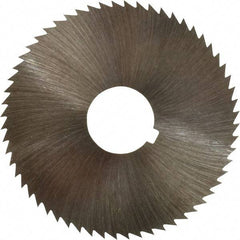 Made in USA - 2-1/4" Diam x 0.028" Blade Thickness x 5/8" Arbor Hole Diam, 60 Tooth Slitting and Slotting Saw - Arbor Connection, Right Hand, Uncoated, High Speed Steel, Concave Ground, Contains Keyway - Apex Tool & Supply