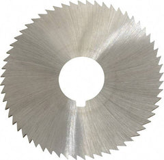 Made in USA - 2-1/4" Diam x 0.036" Blade Thickness x 5/8" Arbor Hole Diam, 60 Tooth Slitting and Slotting Saw - Arbor Connection, Right Hand, Uncoated, High Speed Steel, Concave Ground, Contains Keyway - Apex Tool & Supply