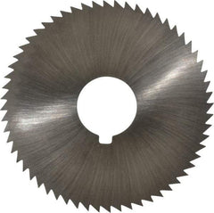 Made in USA - 2-1/4" Diam x 0.045" Blade Thickness x 5/8" Arbor Hole Diam, 60 Tooth Slitting and Slotting Saw - Arbor Connection, Right Hand, Uncoated, High Speed Steel, Concave Ground, Contains Keyway - Apex Tool & Supply