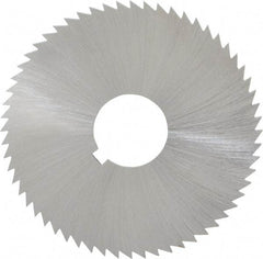 Made in USA - 2-1/4" Diam x 0.051" Blade Thickness x 5/8" Arbor Hole Diam, 60 Tooth Slitting and Slotting Saw - Arbor Connection, Right Hand, Uncoated, High Speed Steel, Concave Ground, Contains Keyway - Apex Tool & Supply