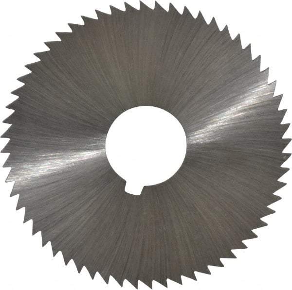 Made in USA - 2-1/4" Diam x 0.064" Blade Thickness x 5/8" Arbor Hole Diam, 60 Tooth Slitting and Slotting Saw - Arbor Connection, Right Hand, Uncoated, High Speed Steel, Concave Ground, Contains Keyway - Apex Tool & Supply