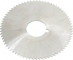 Made in USA - 2-3/4" Diam x 0.025" Blade Thickness x 3/4" Arbor Hole Diam, 72 Tooth Slitting and Slotting Saw - Arbor Connection, Right Hand, Uncoated, High Speed Steel, Concave Ground, Contains Keyway - Apex Tool & Supply