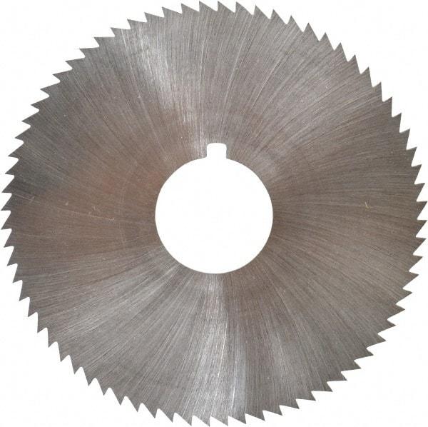 Made in USA - 2-3/4" Diam x 0.028" Blade Thickness x 3/4" Arbor Hole Diam, 72 Tooth Slitting and Slotting Saw - Arbor Connection, Right Hand, Uncoated, High Speed Steel, Concave Ground, Contains Keyway - Apex Tool & Supply