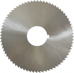 Made in USA - 2-3/4" Diam x 0.036" Blade Thickness x 3/4" Arbor Hole Diam, 72 Tooth Slitting and Slotting Saw - Arbor Connection, Right Hand, Uncoated, High Speed Steel, Concave Ground, Contains Keyway - Apex Tool & Supply