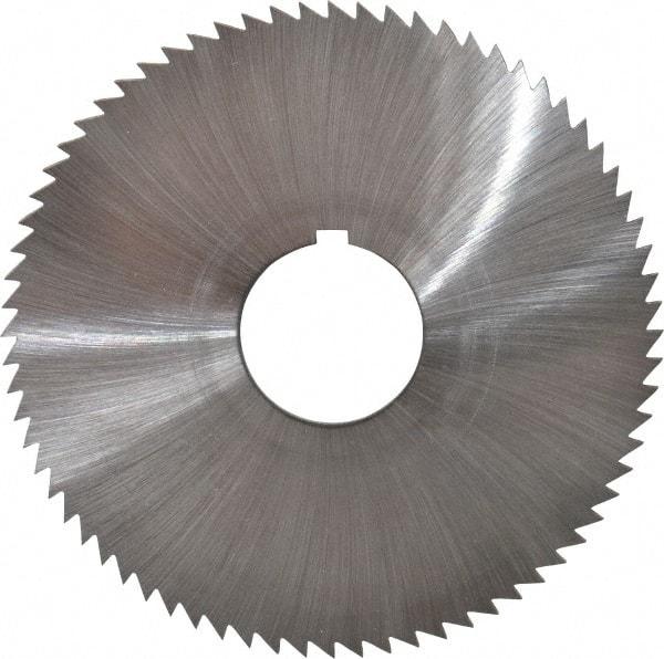 Made in USA - 2-3/4" Diam x 0.051" Blade Thickness x 3/4" Arbor Hole Diam, 72 Tooth Slitting and Slotting Saw - Arbor Connection, Right Hand, Uncoated, High Speed Steel, Concave Ground, Contains Keyway - Apex Tool & Supply