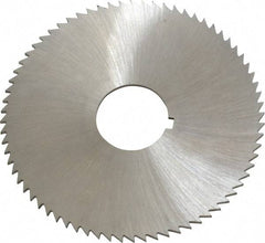 Made in USA - 2-3/4" Diam x 0.064" Blade Thickness x 3/4" Arbor Hole Diam, 72 Tooth Slitting and Slotting Saw - Arbor Connection, Right Hand, Uncoated, High Speed Steel, Concave Ground, Contains Keyway - Apex Tool & Supply