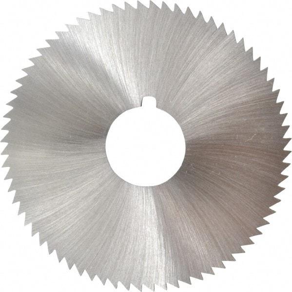 Made in USA - 2-3/4" Diam x 0.072" Blade Thickness x 3/4" Arbor Hole Diam, 72 Tooth Slitting and Slotting Saw - Arbor Connection, Right Hand, Uncoated, High Speed Steel, Concave Ground, Contains Keyway - Apex Tool & Supply